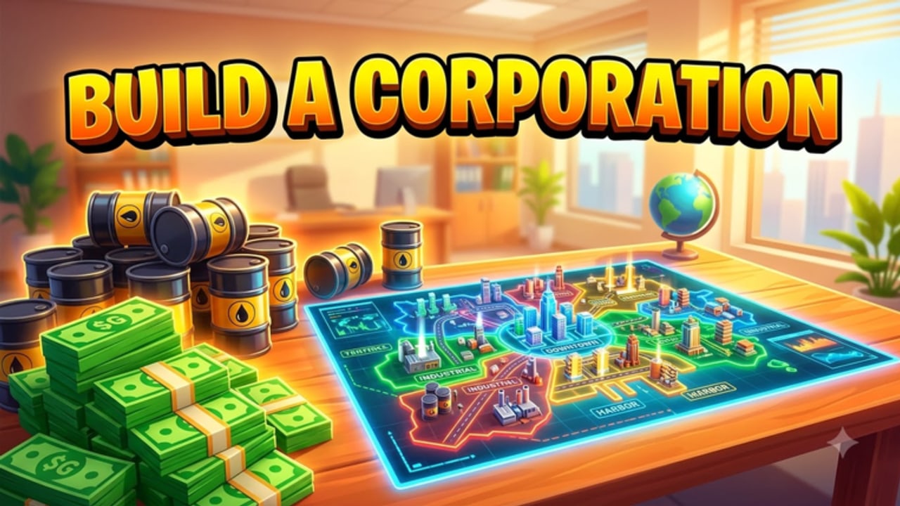 Golden City overview showing businesses and tycoon progress in Golden Builder Tycoon